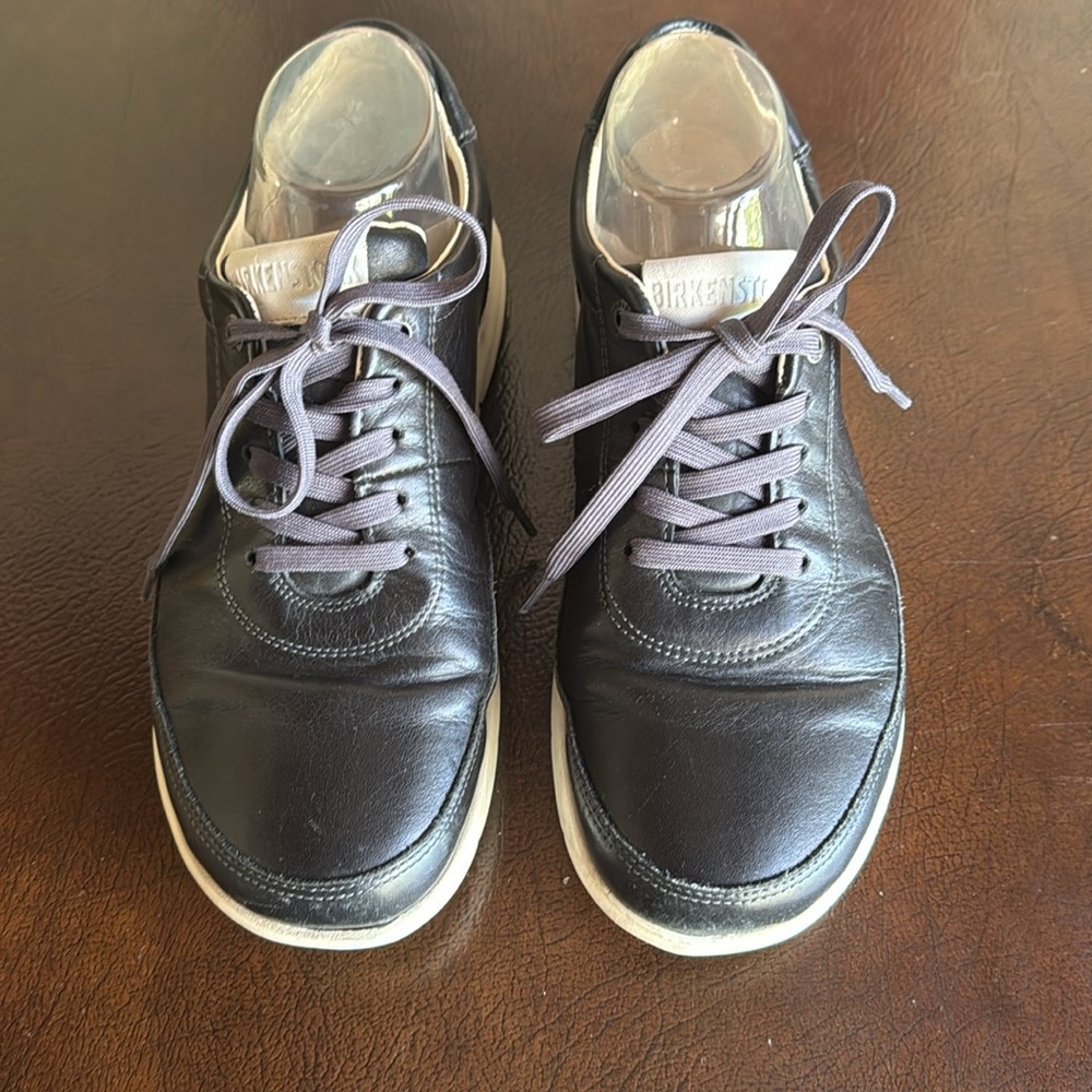 Birkenstock Black Leather Sneakers Size 40 - Picture 3 of 12